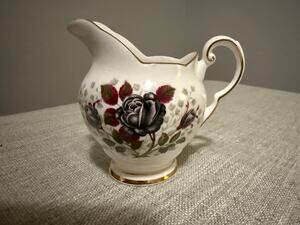 Vintage Tuscan Fine English Bone China Midnight Rose Creamer